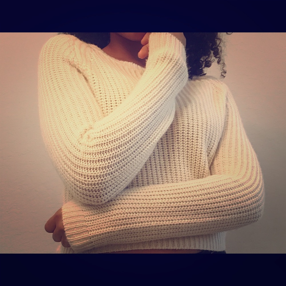 Knitted cream sweater